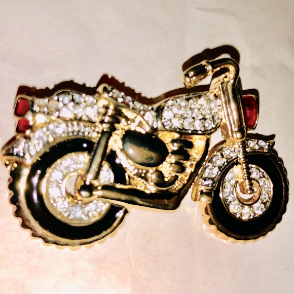 Swarovski crystal motorcycle pin - Picture 4 of 9